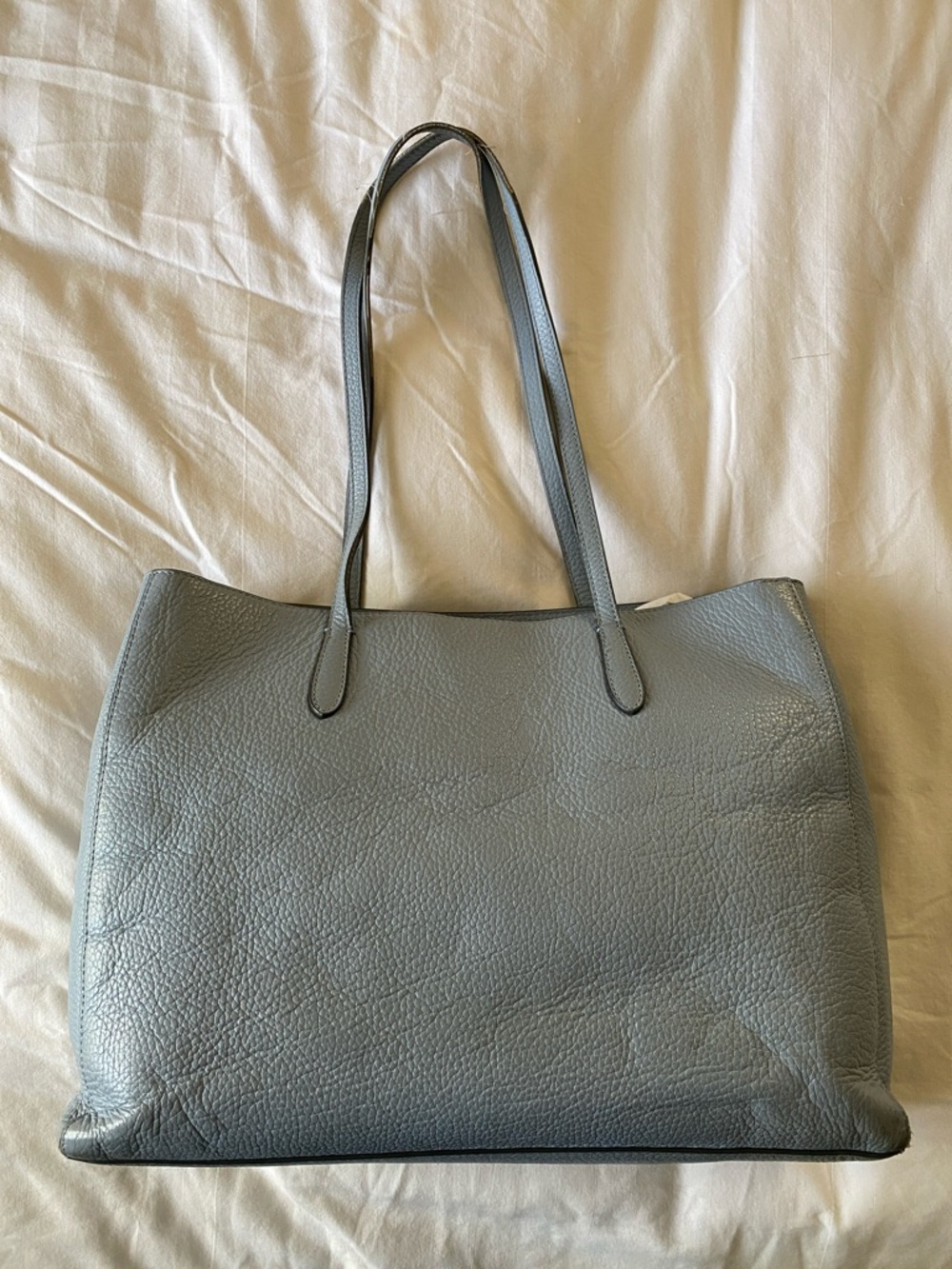 Banana Republic Pebbled Leather Tote Bag in Steel Blue